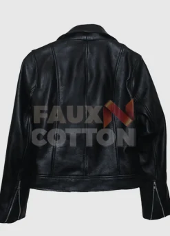 KIM KARDASHIAN BLACK BIKER LEATHER  JACKET