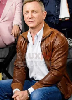 Knives Out Daniel Craig Brown Leather Jacket