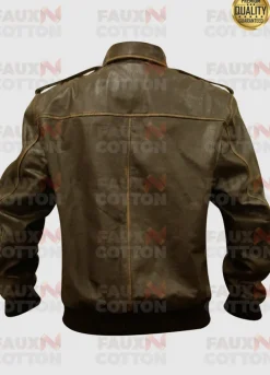Kong Skull Island Hank Marlow Brown Leather Jacket