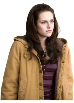 KRISTEN STEWART TWILIGHT (BELLA SWAN) HOODED BROWN COAT