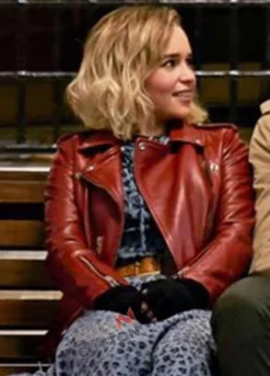LAST CHRISTMAS (KATE) EMILIA CLARKE RED LEATHER JACKET