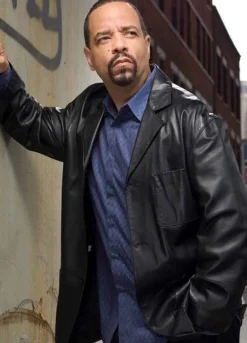 LAW AND ORDER (ODAFIN TUTUOLA) ICE-T BLACK LEATHER JACKET