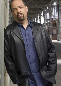 LAW AND ORDER (ODAFIN TUTUOLA) ICE-T BLACK LEATHER JACKET