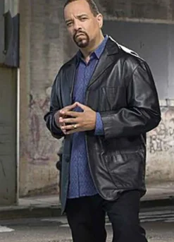 LAW AND ORDER (ODAFIN TUTUOLA) ICE-T BLACK LEATHER JACKET