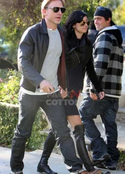 Layer Cake Daniel Craig Black Leather Jacket