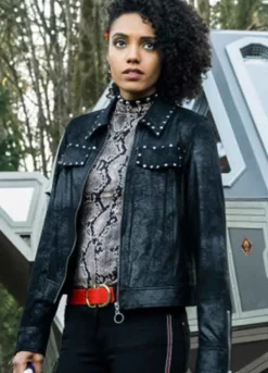 LEGENDS OF TOMORROW S05 ANJLI MOHINDRA (CHARLIE) BLACK LEATHER JACKET