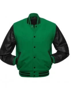 LETTERMAN BLACK AND GREEN VARSITY JACKET
