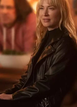 LEVERAGE REDEMPTION (PARKER) BETH RIESGRAF BLACK LEATHER JACKET