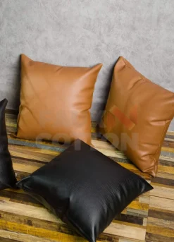 Light Brown Leather Pillow Cover For Couch Sofa Bed 20 X 20 Inch