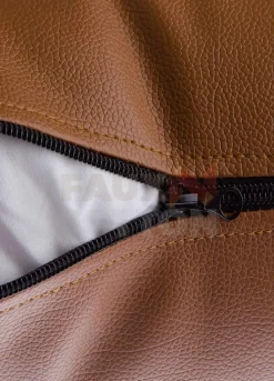 Light Brown Leather Pillow Cover For Couch Sofa Bed 20 X 20 Inch