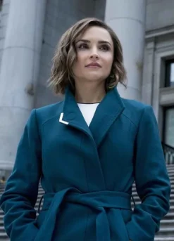 LOVE, GUARANTEED (SUSAN WHITAKER) RACHAEL LEIGH COOK BLUE WOOL COAT