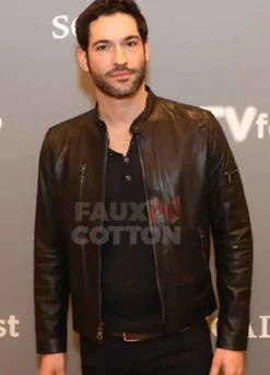 Lucifer Tom Ellis Brown Leather Jacket