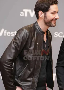Lucifer Tom Ellis Brown Leather Jacket