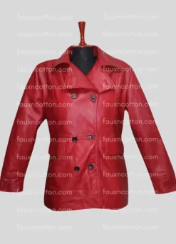 Madame Web 2024 (Dakota Johnson) Maroon Leather Women's Coat