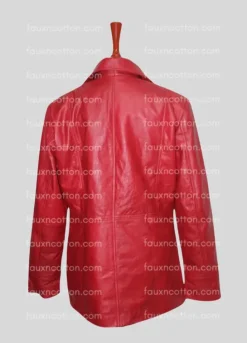 Madame Web 2024 (Dakota Johnson) Maroon Leather Women's Coat
