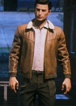 MAFIA II (VITO SCALETTA) RICK PASQUALONE BROWN LEATHER JACKET