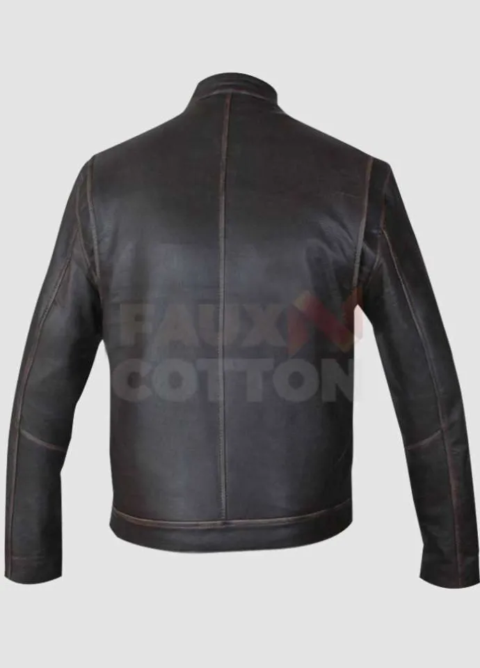 Mark Wahlberg Contraband Chris Farraday Distressed Brown Jacket