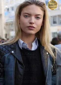 Martha Hunt Street Style Quilted Leather Jacket