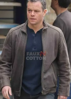 Matt Damon Jason Bourne Brown Leather Jacket