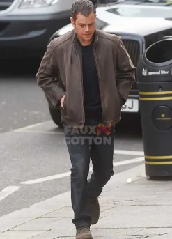 Matt Damon Jason Bourne Brown Leather Jacket