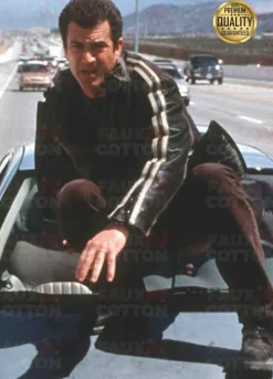 MEL GIBSON LETHAL WEAPON BLACK LEATHER JACKET