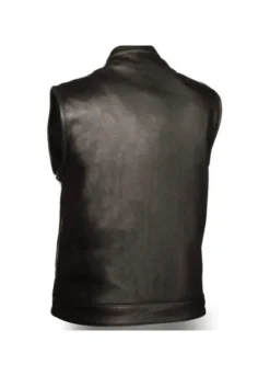 MEN'S BAY AREA BLACK LEATHER VEST