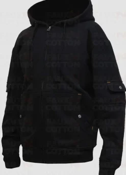 Men's Black Fleece Hoodie Jacket