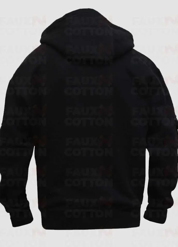 Men's Black Fleece Hoodie Jacket