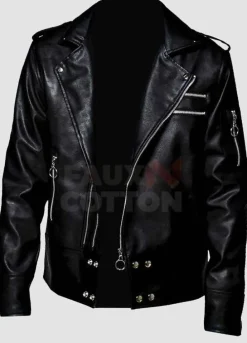 Men's Black Vegan Biker Leather Jacket
