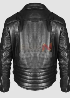 Men's Brando Vintage Motorcycle Classic Biker Black Real Leather Jacket