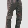 Men's Button Fly Fitted Leather Pants