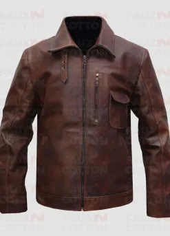 Men's Cafe Racer Brown Leather Jacket