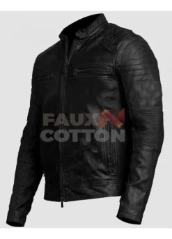 Men's Classic Black Cafe Racer Leather Jacket