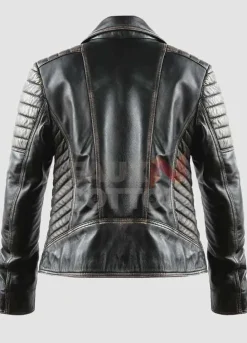 Men's Distressed Motorcycle Leather Jacket