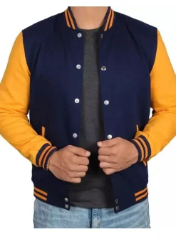 Mens Letterman Bomber Style Fleece Winter Baseball Varsity Jacket