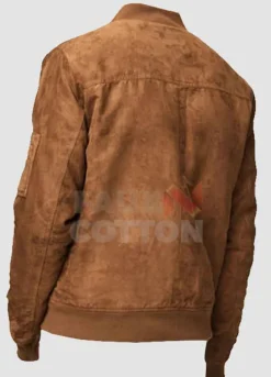 Men's Suede Brown Bomber Jacket