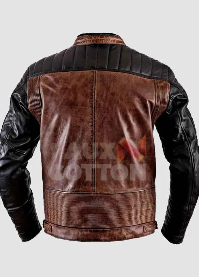 Men's Vintage Cafe Racer Leather Jacket