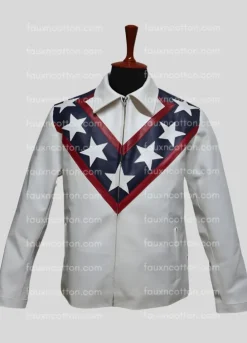 Mens Vintage Stunt Men (Evel Knievel) Biker Leather Jacket