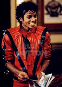 Michael Jackson Thriller Red Black Leather Jacket