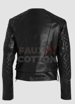 Miranda Kerr Biker Quilted Leather Jacket