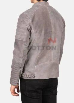 Motorcycle Damian Grey Suede Biker Jacket