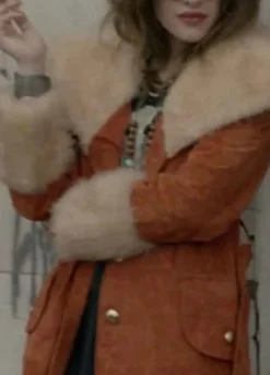 MR. ROBOT (DARLENE) CARLY CHAIKIN BROWN SUEDE LEATHER COAT