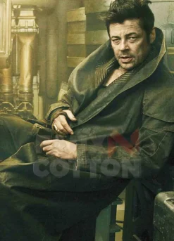 MYSTERY MAN STAR WARS BENICIO DEL TORO TRENCH COAT
