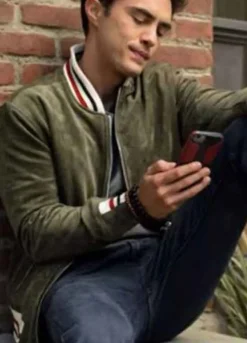 NEVER HAVE I EVER (PAXTON) DARREN BARNET BROWN LEATHER JACKET