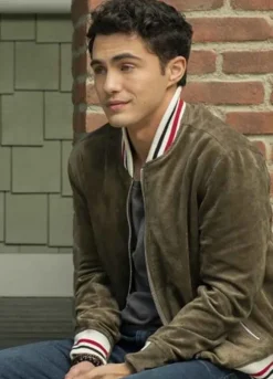 NEVER HAVE I EVER (PAXTON) DARREN BARNET BROWN LEATHER JACKET