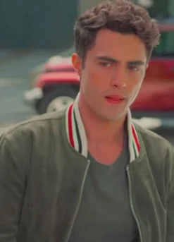 NEVER HAVE I EVER (PAXTON) DARREN BARNET BROWN LEATHER JACKET