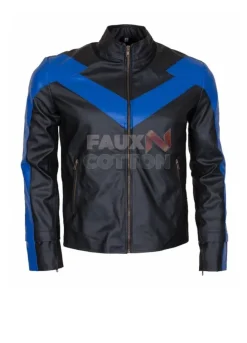 Nightwing Black And Blue Leather Jacket