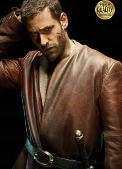 Oliver Jackson The Invisible Man Adrian Griffin Brown Leather Jacket