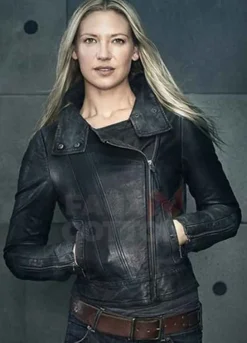 Olivia Dunham Fringe Biker Leather Jacket