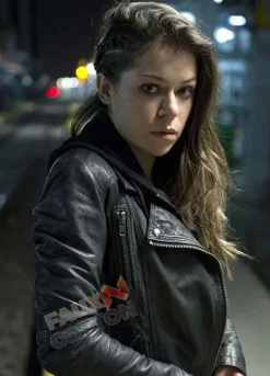 Orphan Black Tatiana Maslany (Sarah Manning) Black Leather Jacket